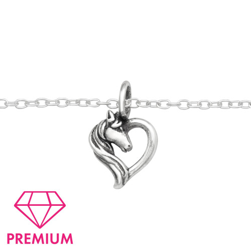 Unikornis fej, oxidált prémium 925 ezüst gyerek karkötő Unikornis fej, oxidált prémium 925 ezüst gyerek karkötő