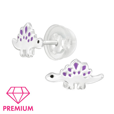 Sztegoszaurusz prémium ezüst stift gyerek fülbevaló