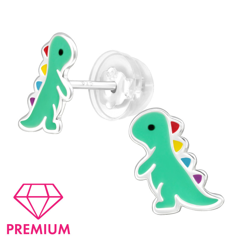 T-rex dínós prémium 925 ezüst stift gyerek fülbevaló