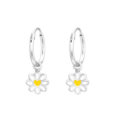 Kamilla virágos ezüst karika gyerek fülbevaló Kamilla virágos ezüst karika gyerek fülbevaló
