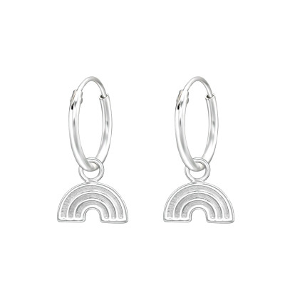 Egyszerű szivárvány 925 ezüst karika gyerek fülbevaló,