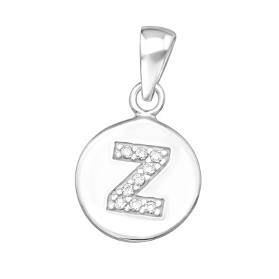 Kerek z betű név monogram cirkónia köves ezüst medál Kerek z betű név monogram cirkónia köves ezüst medál