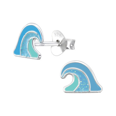 Hullám ezüst stift gyerek fülbevaló