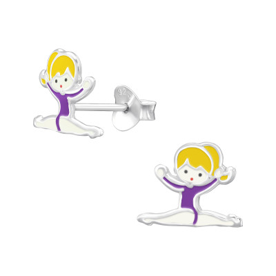 Táncos lány színes stift gyerek fülbevaló 925 ezüst
