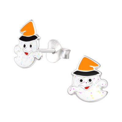 Halloweeni szellem színes stift gyerek fülbevaló 925 ezüst
