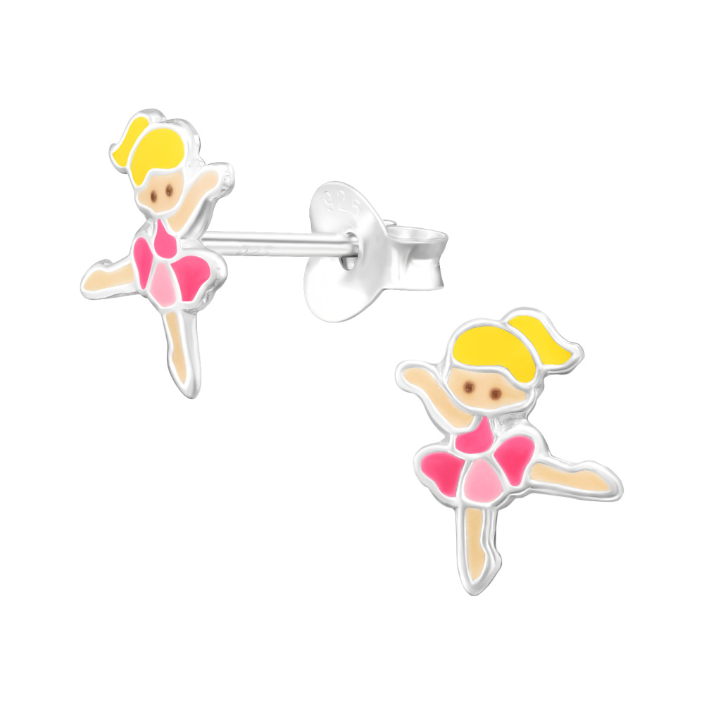 Balerina lány színes stift gyerek fülbevaló 925 ezüst Balerina lány színes stift gyerek fülbevaló 925 ezüst