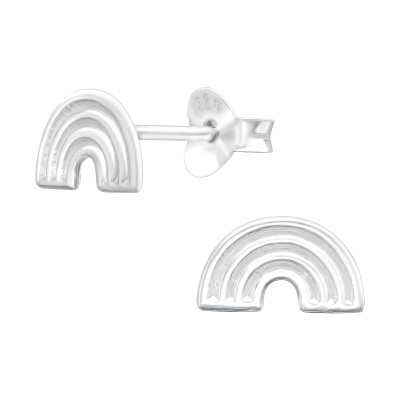Szivárvány egyszerű bedugós 925 ezüst stift gyerek fülbevaló