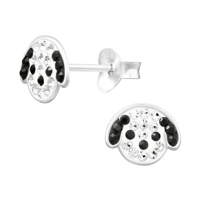 Kutya fej kristály stift gyerek fülbevaló 925 ezüst