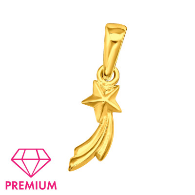 24k aranyozott fehér köves ezüst hullócsillag gyerek medál