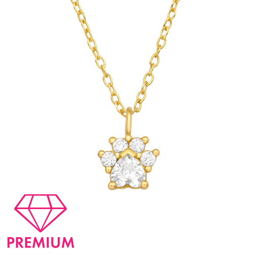 Korona aranyozott ezüst gyerek nyaklánc