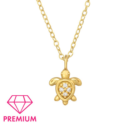 Teknősbéka aranyozott prémium 925 ezüst gyerek nyaklánc Teknősbéka aranyozott prémium 925 ezüst gyerek nyaklánc