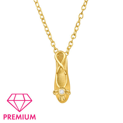 Balerina cipellő aranyozott prémium női ezüstnyaklánc