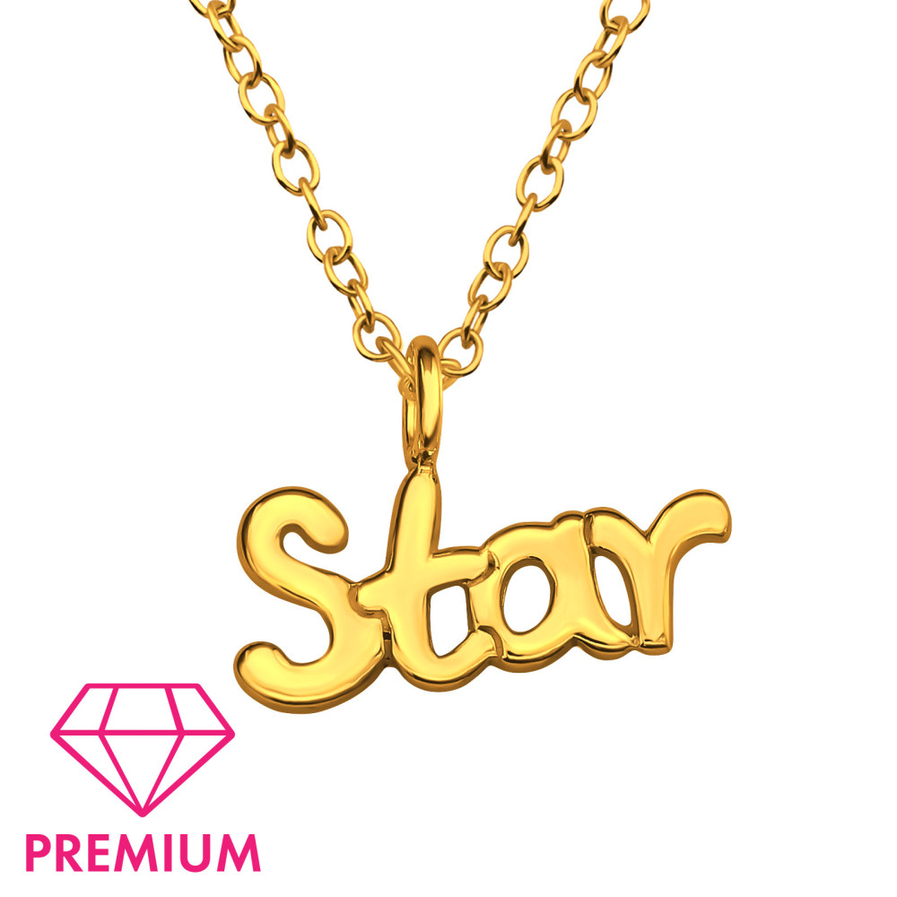 Star feliratos aranyozott prémium ezüst gyerek nyaklánc Star feliratos aranyozott prémium ezüst gyerek nyaklánc