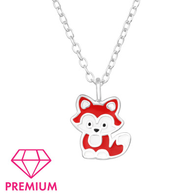 Rókás prémium 925 ezüst gyerek nyaklánc