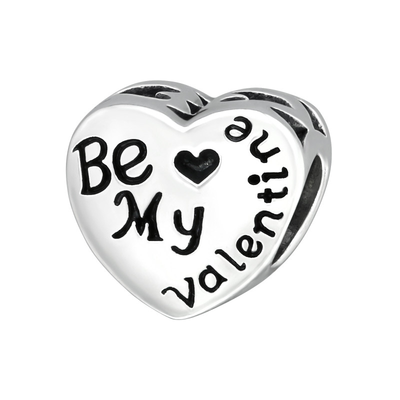 Szív Be my valentive 925 ezüst charm karkötőre fűzhető Szív Be my valentive 925 ezüst charm karkötőre fűzhető