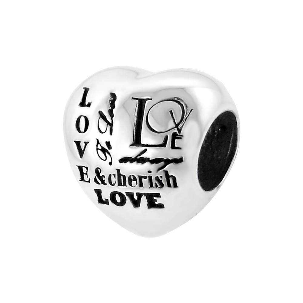 Love Szív 925 ezüst charm karkötőre fűzhető Love Szív 925 ezüst charm karkötőre fűzhető