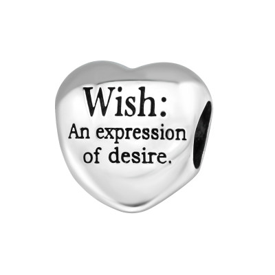 Wish, Kívánság 925 ezüst charm karkötőre fűzhető
