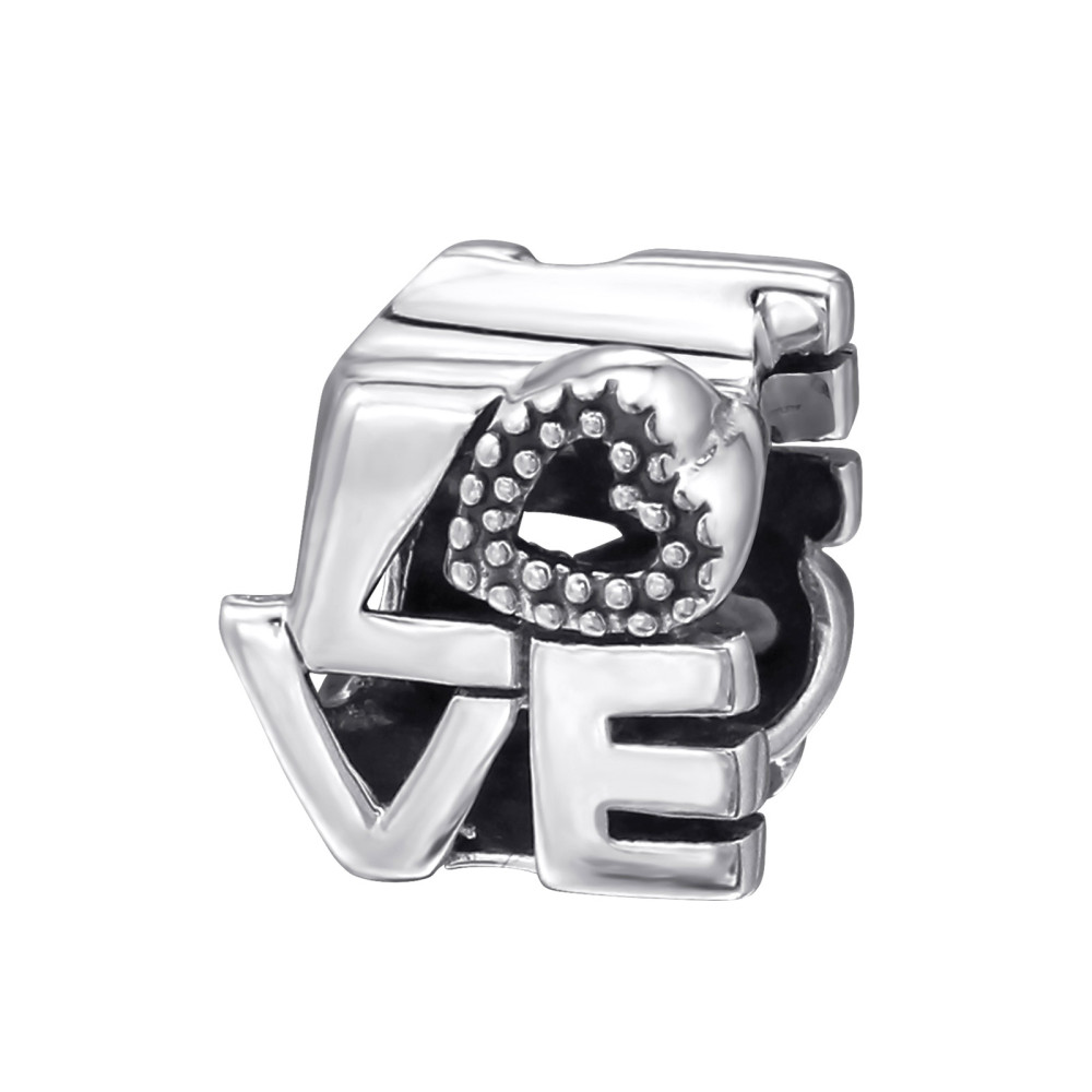 LOVE 925 ezüst charm karkötőre fűzhető