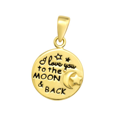 Kerek i love you to the moon and back 24k aranyozott ezüst medál