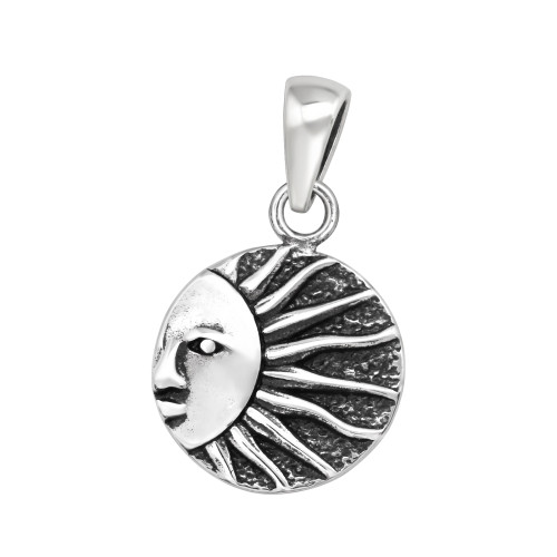 Nap oxidált ezüst medál