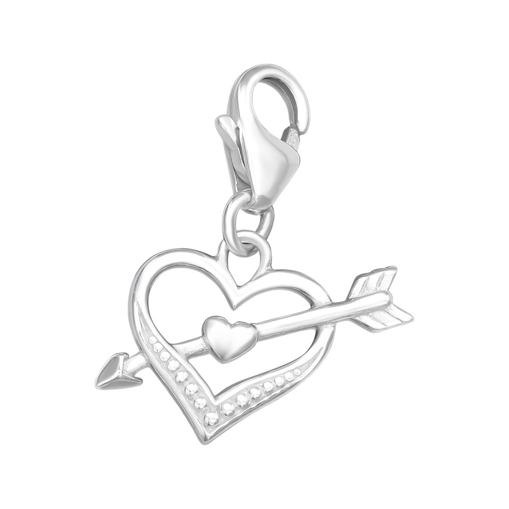 Nyíl átlőtt Szív 925 ezüst kapcsos amulett