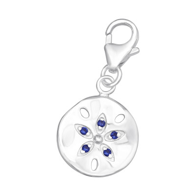 Virág kerek 925 ezüst kapcsos amulett, cirkónia kristályos Virág kerek 925 ezüst kapcsos amulett, cirkónia kristályos