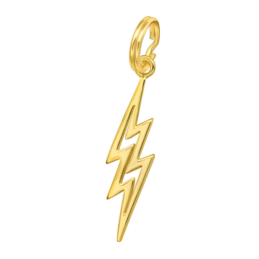Villám, 24k aranyozott amulett karikával 925 ezüst Villám, 24k aranyozott amulett karikával 925 ezüst