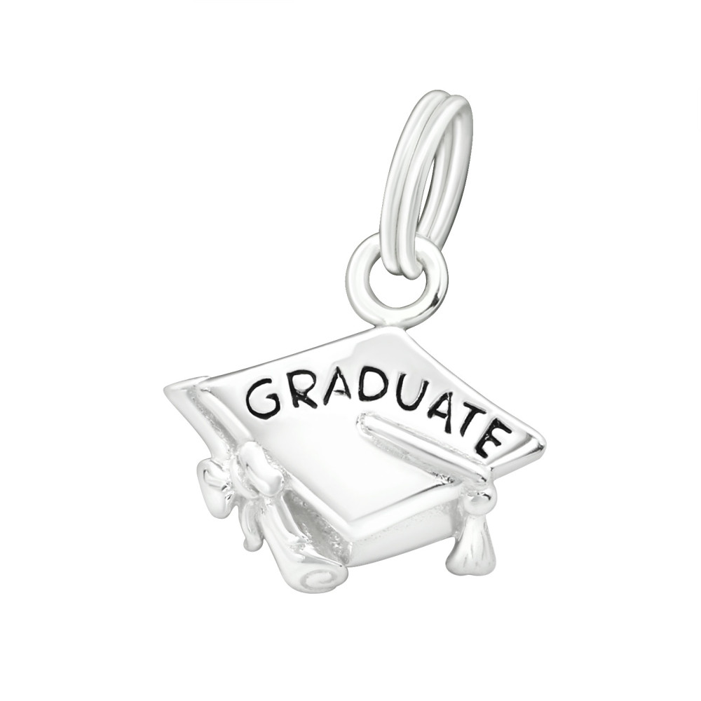 Graduate, végzős, érettségi amulett karikával 925 ezüst