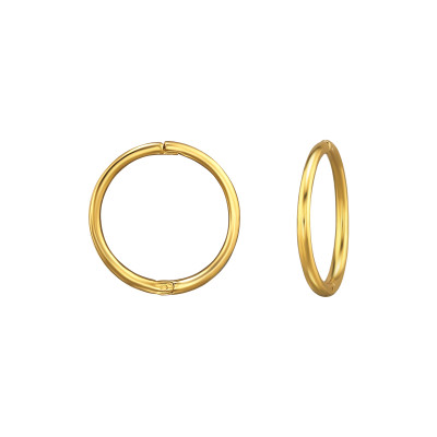 Huggies 925 ezüst karikafülbevaló, 24k aranyozott – sima