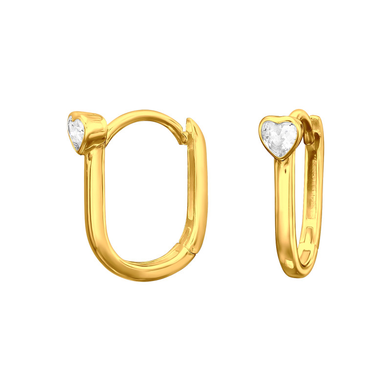 Huggies 925 ezüst karika fülbevaló, 24k aranyozott, cirkónia köves, 3.5 mm x 14 mm – letisztult Huggies 925 ezüst karika fülbevaló, 24k aranyozott, cirkónia köves, 3.5 mm x 14 mm – letisztult