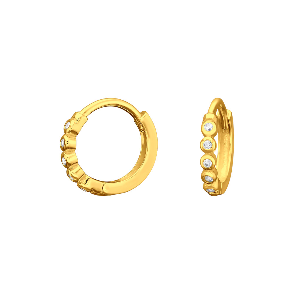Huggies 925 ezüst karika fülbevaló, 24k aranyozott, cirkónia köves, 2 mm x 12 mm – modern Huggies 925 ezüst karika fülbevaló, 24k aranyozott, cirkónia köves, 2 mm x 12 mm – modern