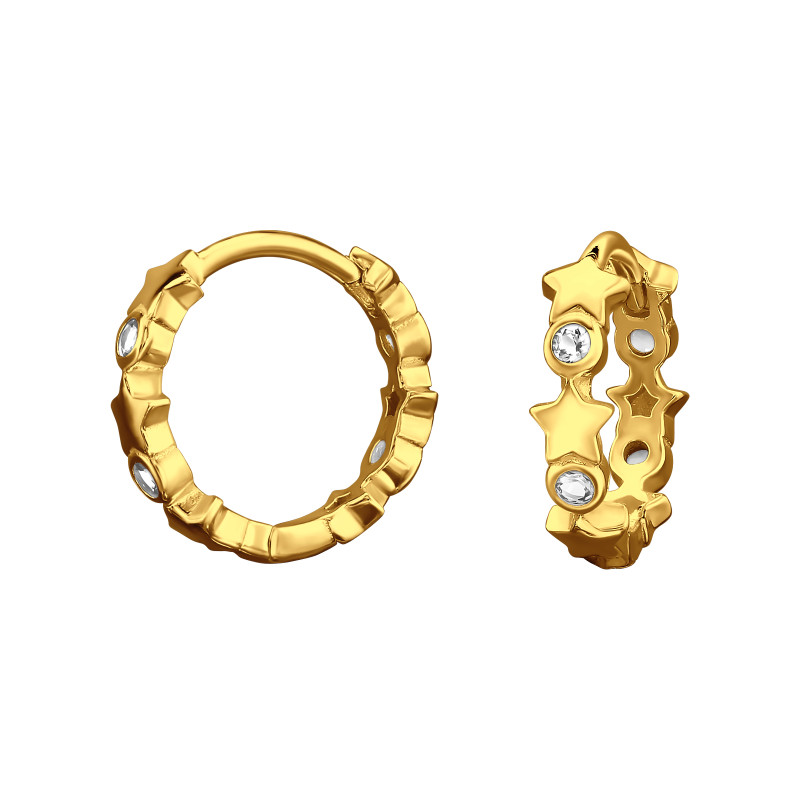 Huggies 925 ezüst karikafülbevaló, 24k aranyozott, cirkónia köves, 3.5 mm x 12 mm – minimal Huggies 925 ezüst karikafülbevaló, 24k aranyozott, cirkónia köves, 3.5 mm x 12 mm – minimal