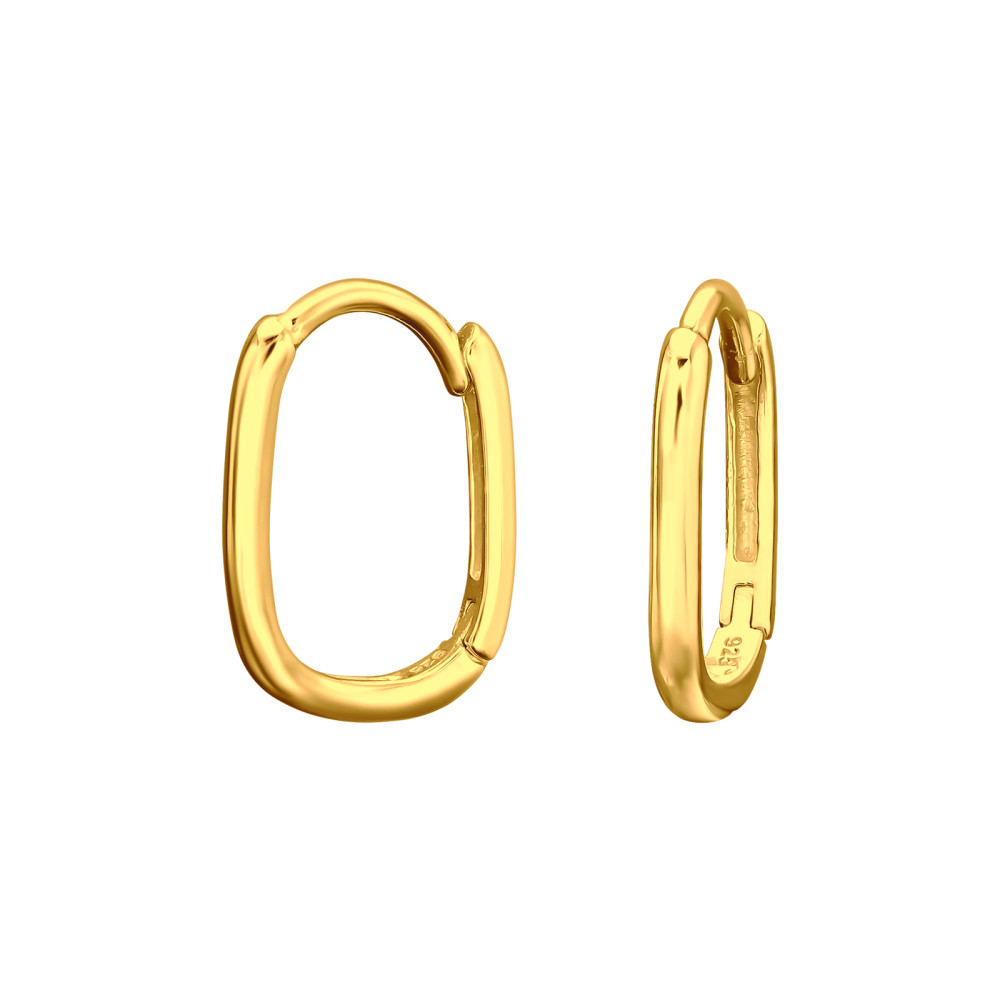 Huggies 925 ezüst karikafülbevaló, 24k aranyozott, 2 mm x 15 mm – sima