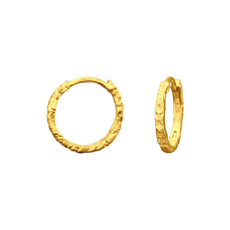 Huggies 925 ezüst karikafülbevaló, 24k aranyozott, 2 mm x 15 mm – sima