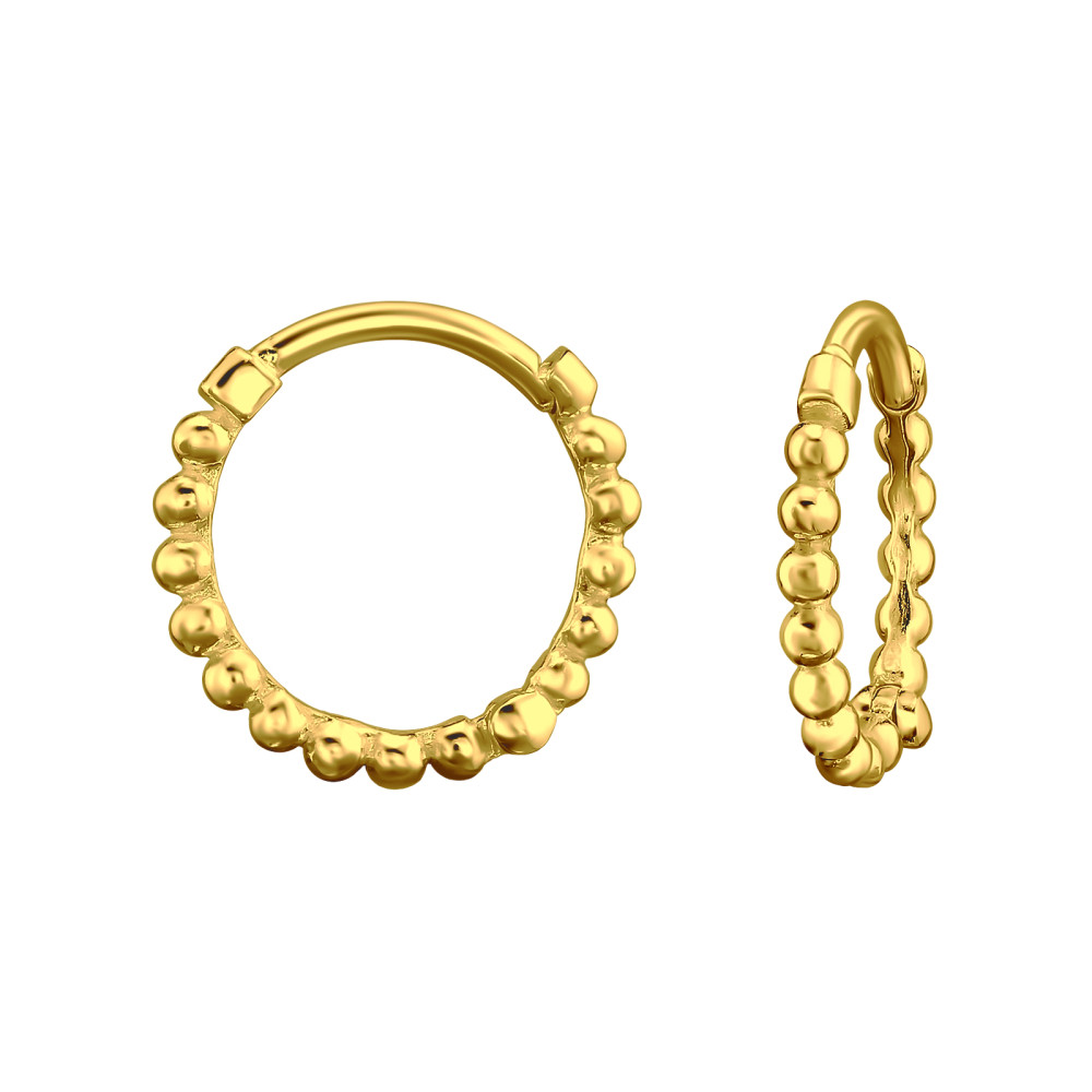 Huggies 925 ezüst karika fülbevaló, 24k aranyozott, 1.6 mm x 12 mm – pontozott Huggies 925 ezüst karika fülbevaló, 24k aranyozott, 1.6 mm x 12 mm – pontozott