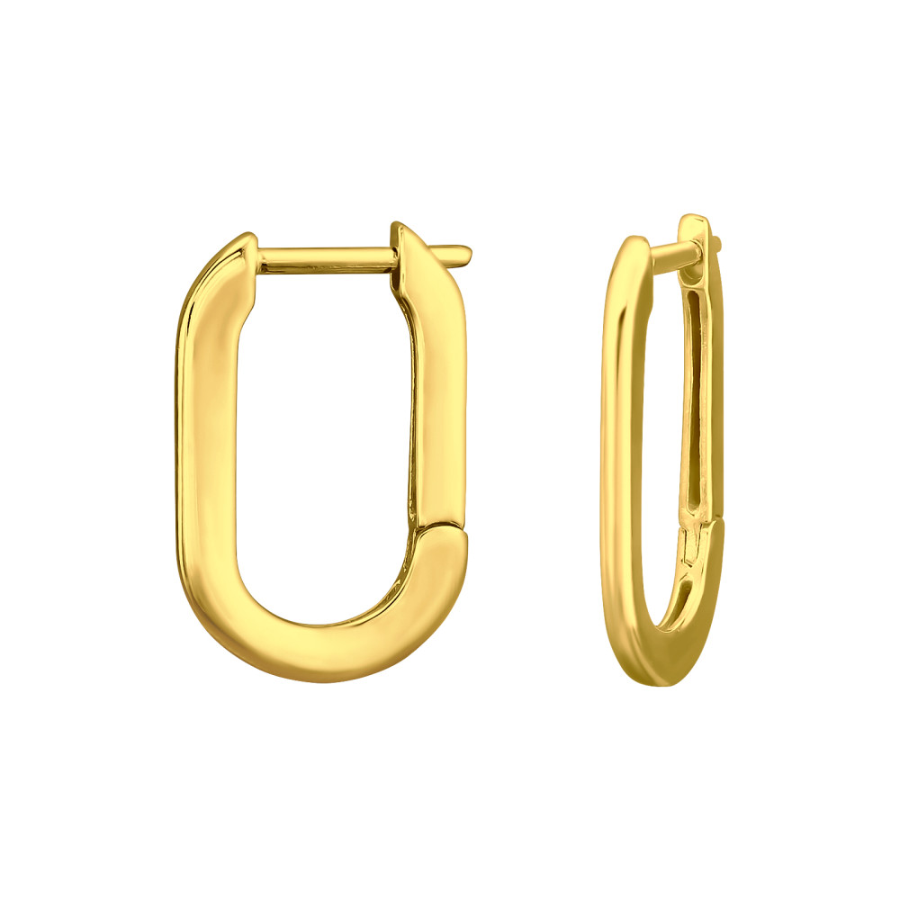Huggies 925 ezüst karika fülbevaló, 24k aranyozott, 2.6 mm x 16.5 mm – modern