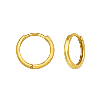 Huggies 925 ezüst karikafülbevaló, 24k aranyozott, 1.8 mm x 12 mm – szimpla