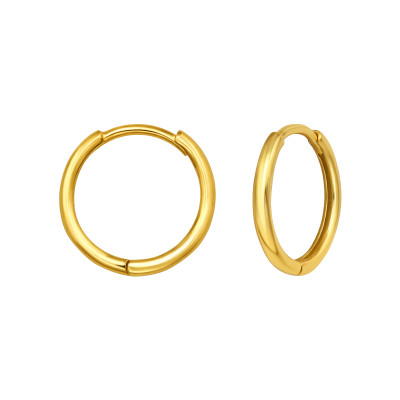 Huggies 925 ezüst karikafülbevaló, 24k aranyozott, 1.8 mm x 14 mm – letisztult