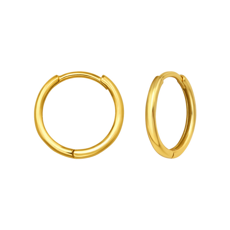 Huggies 925 ezüst karikafülbevaló, 24k aranyozott, 1.8 mm x 14 mm – letisztult