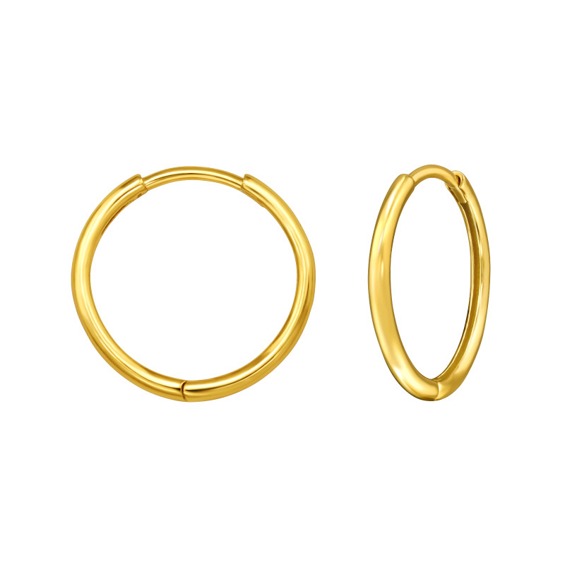 Huggies 925 ezüst karika fülbevaló, 24k aranyozott, 1.8 mm x 16 mm – modern