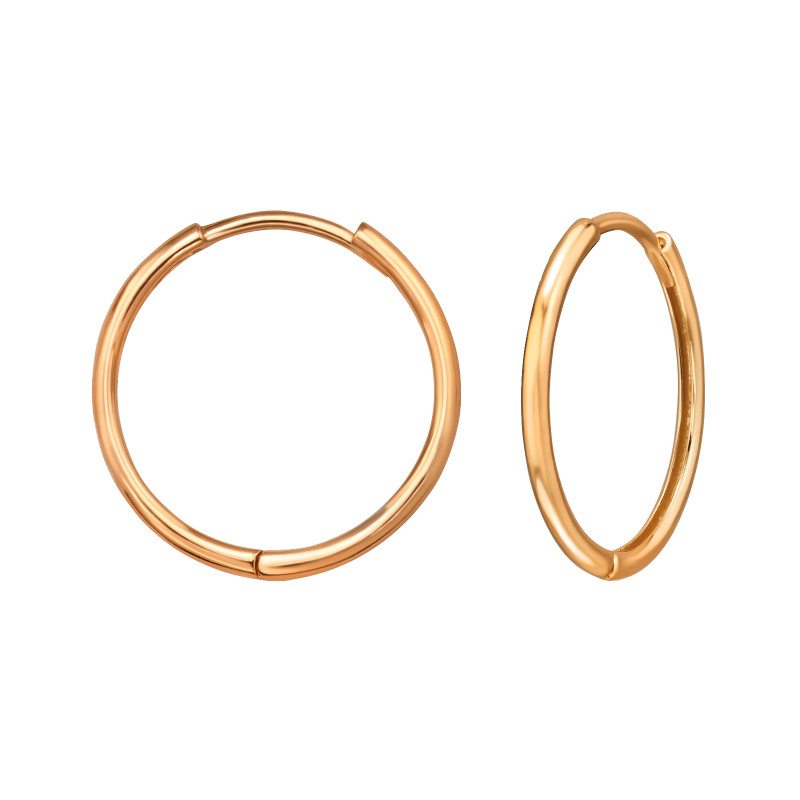 Huggies 925 ezüst karika fülbevaló, 18k aranyozott, 1.8 mm x 18 mm – szimpla