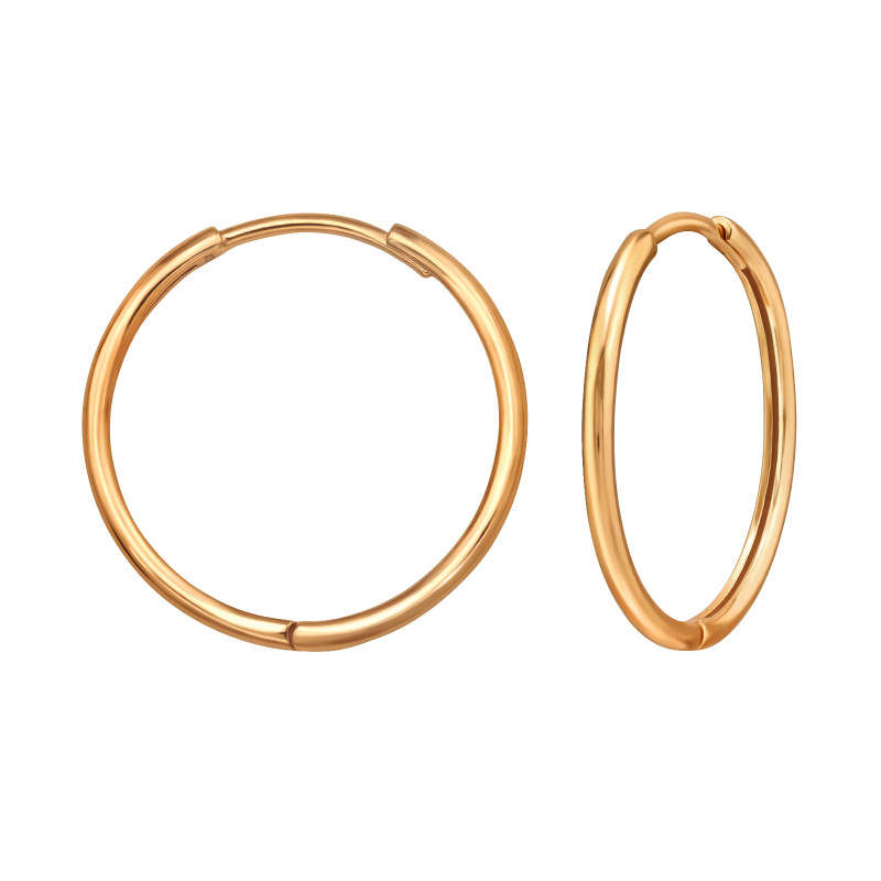 Huggies 925 ezüst karika fülbevaló, 18k aranyozott, 1.8 mm x 20 mm – sima