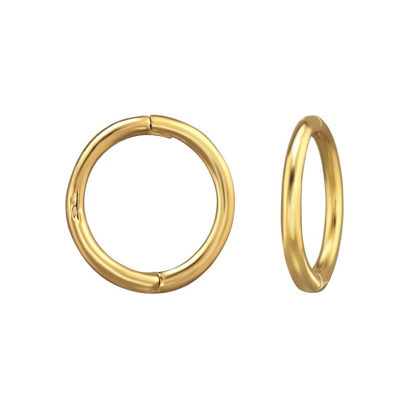 Huggies 925 ezüst karikafülbevaló, 24k aranyozott, 1.1 mm x 10 mm – szimpla