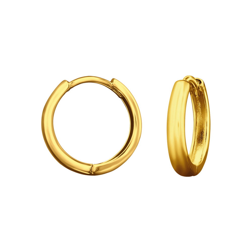 Huggies 925 ezüst karikafülbevaló, 24k aranyozott, 3 mm x 13 mm – sima Huggies 925 ezüst karikafülbevaló, 24k aranyozott, 3 mm x 13 mm – sima