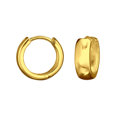 Huggies 925 ezüst karikafülbevaló, 24k aranyozott, 5 mm x 13 mm – szimpla