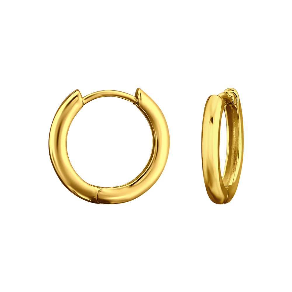 Huggies 925 ezüst karika fülbevaló, 24k aranyozott, 3 mm x 15 mm – szimpla