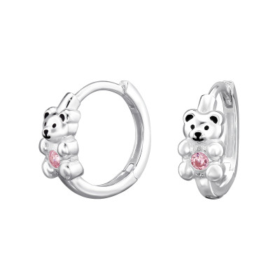 Macis Huggies 925 ezüst karikafülbevaló, cirkónia köves, 5 mm x 12 mm