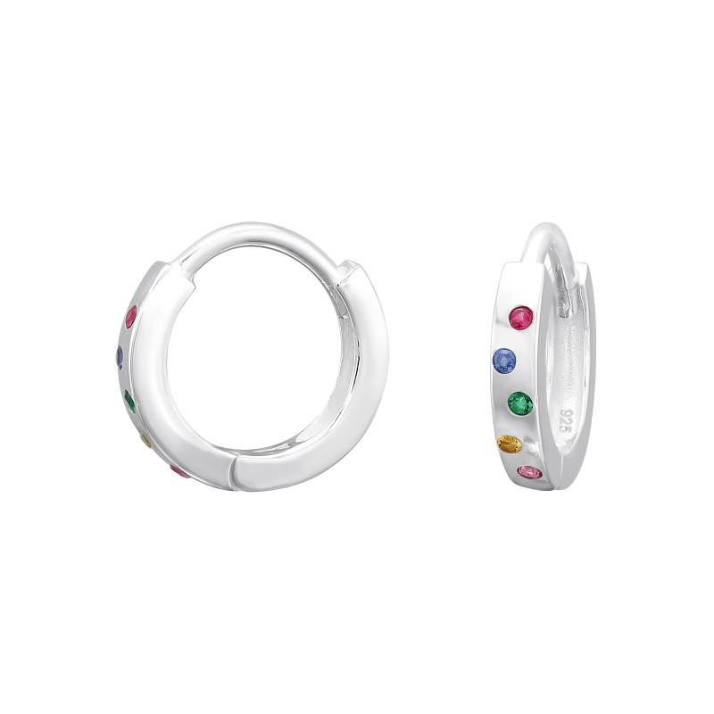 Huggies 925 ezüst karika fülbevaló, cirkónia köves, 2.5 mm x 12 mm – modern Huggies 925 ezüst karika fülbevaló, cirkónia köves, 2.5 mm x 12 mm – modern