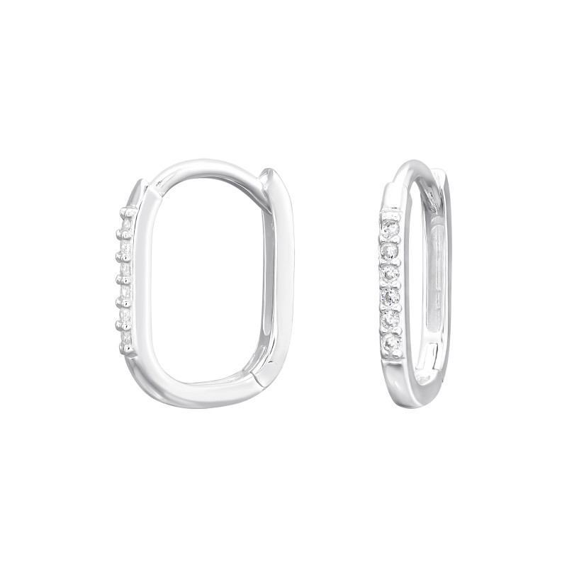 Huggies 925 ezüst karika fülbevaló, cirkónia köves, 1.5 mm x 13 mm – szimpla