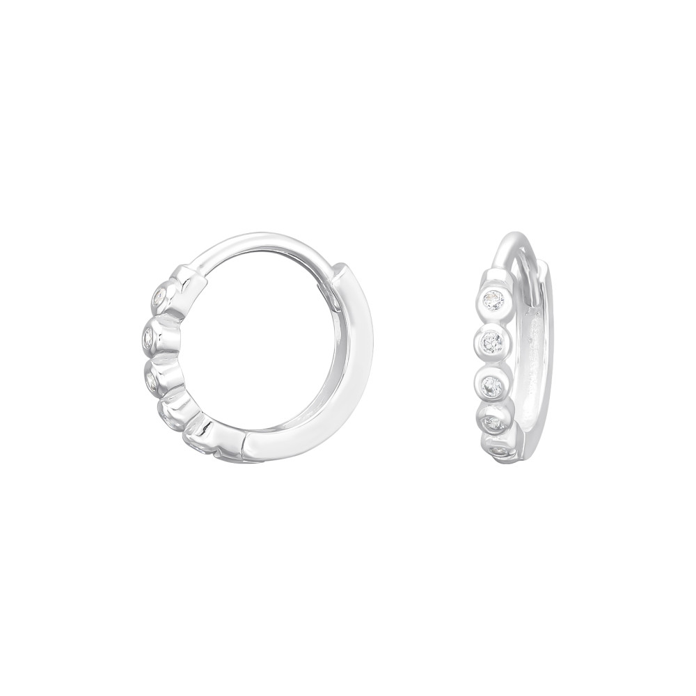Huggies 925 ezüst karika fülbevaló, cirkónia köves, 2 mm x 12 mm – modern Huggies 925 ezüst karika fülbevaló, cirkónia köves, 2 mm x 12 mm – modern